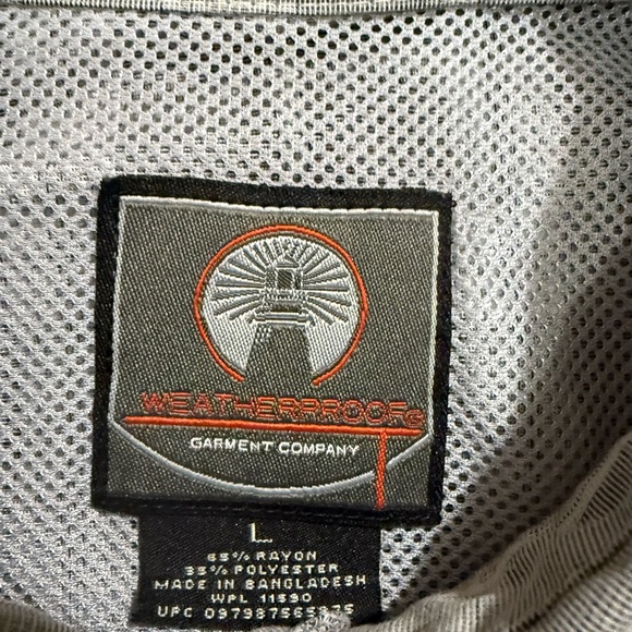 Weatherproof Gray Button Down Shirt Vented Plaid Roll-Tab Long Sleeve Size Large - Picture 5 of 6